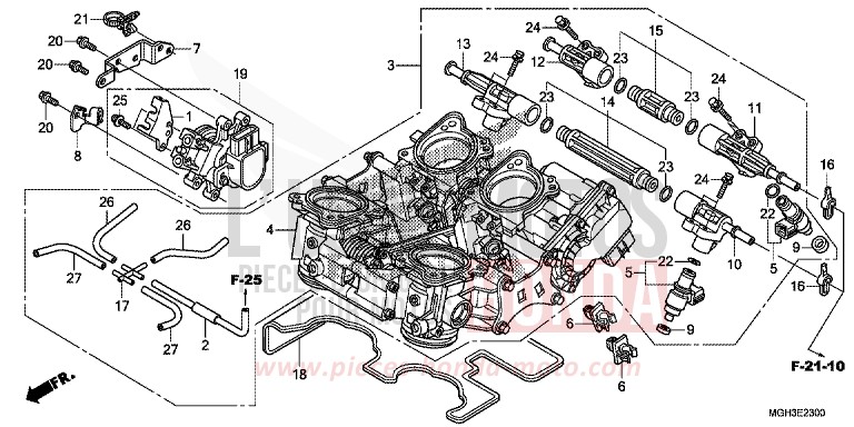 THROTTLE BODY for VFR1200X Dual Clutch PEARL SUNBEAM WHITE (NHA66) from 2012